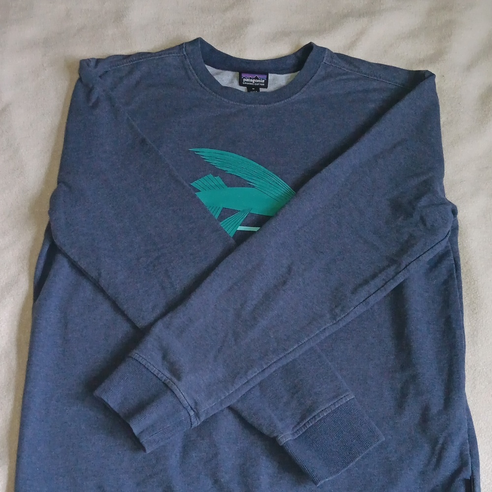 Mens Patagonia Flying Fish Organic Cotton Midweight Crew Sweatshirt - Picture 4 of 5